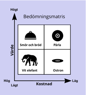 Kostnad Låg Högt Bedömningsmatris Värde Hög Lågt