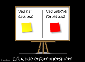 Löpande erfarenhetsmöte  Vad har  gått bra? Vad behöver förbättras?